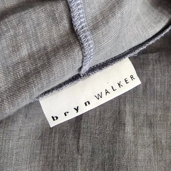 Bryn Walker Womens 100% Linen Lagenlook Tie Front Long Sleeve Cardigan, Grey, M - Picture 4 of 10